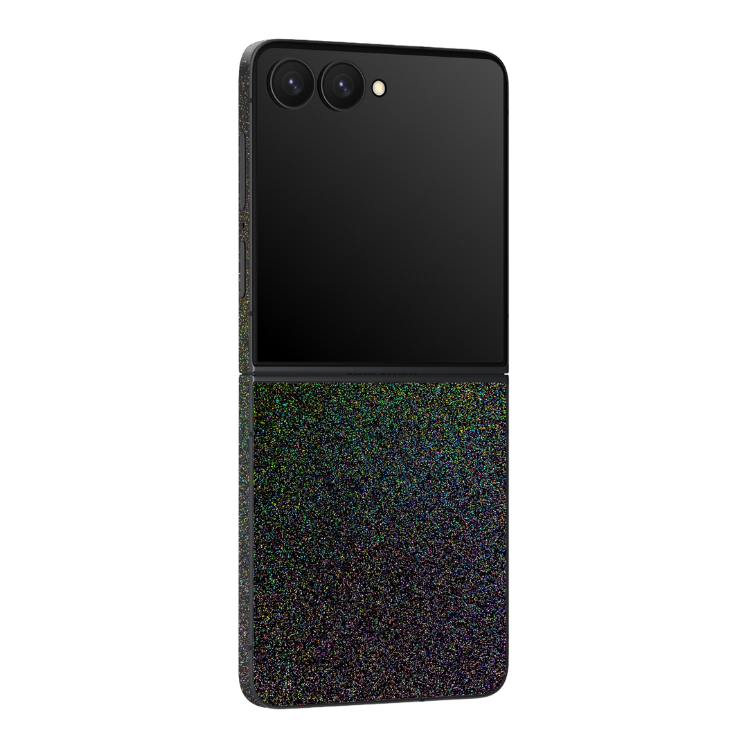 Galaxy Z Flip 7 GALAXY Galactic Black Milky Way Rainbow Sparkling Metallic Gloss Finish Skin Wrap Sticker Decal Cover Protector by QSKINZ | qskinz.com