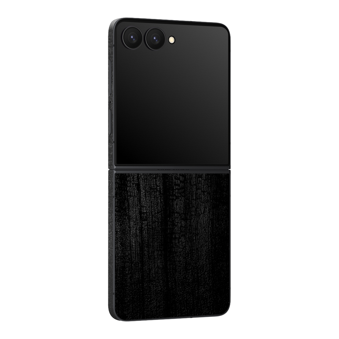 Galaxy Z Flip 7 Luxuria Black Charcoal Black Dragon Coal Stone 3D Textured Skin Wrap Sticker Decal Cover Protector by QSKINZ | qskinz.com