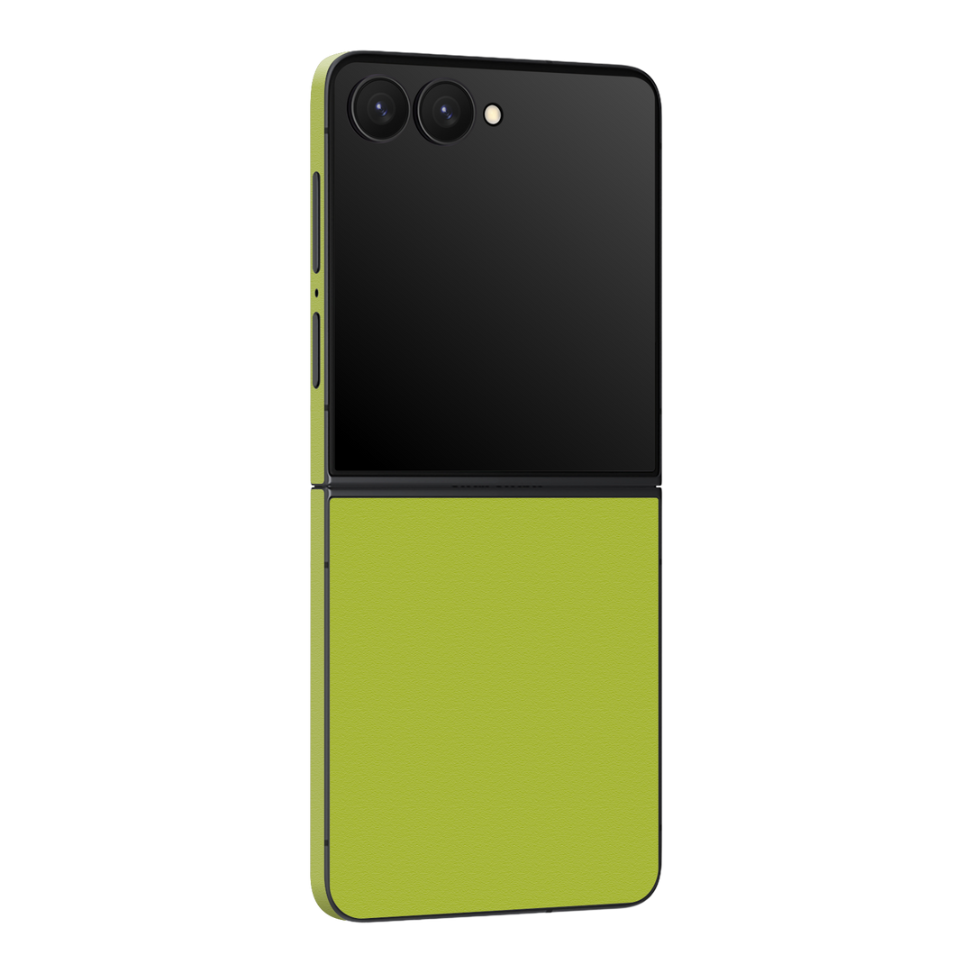 Galaxy Z Flip 7 Luxuria Lime Green Matt 3D Textured Skin Wrap Sticker Decal Cover Protector by QSKINZ | qskinz.com
