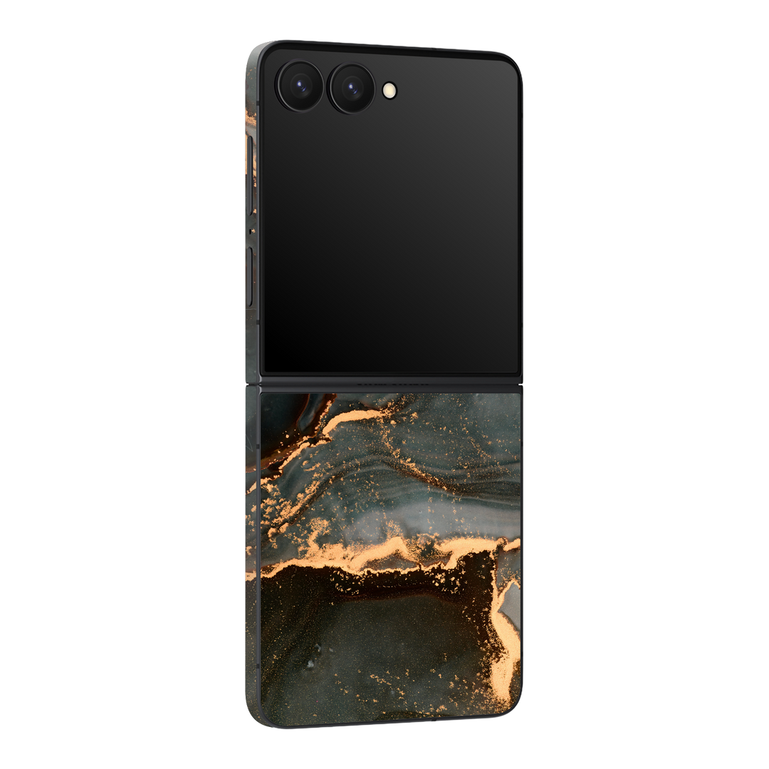 Galaxy Z Flip 7 Print Printed Custom SIGNATURE AGATE GEODE Deep Forest Skin, Wrap, Decal, Protector, Cover by QSKINZ | qskinz.com