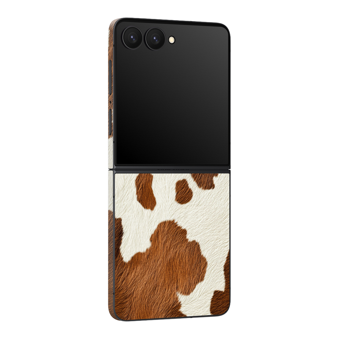 Galaxy Z Flip 7 Print Printed Custom SIGNATURE MOO Cow Print Cowhide Skin Wrap Sticker Decal Cover Protector by QSKINZ | QSKINZ.COM