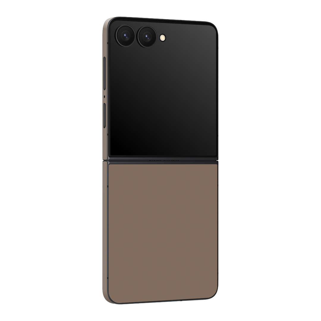 Galaxy Z Flip 7 Soft-Touch Matte StealthMatte Mocha Taupe Neutral Skin Wrap Sticker Decal Cover Protector by QSKINZ | qskinz.com