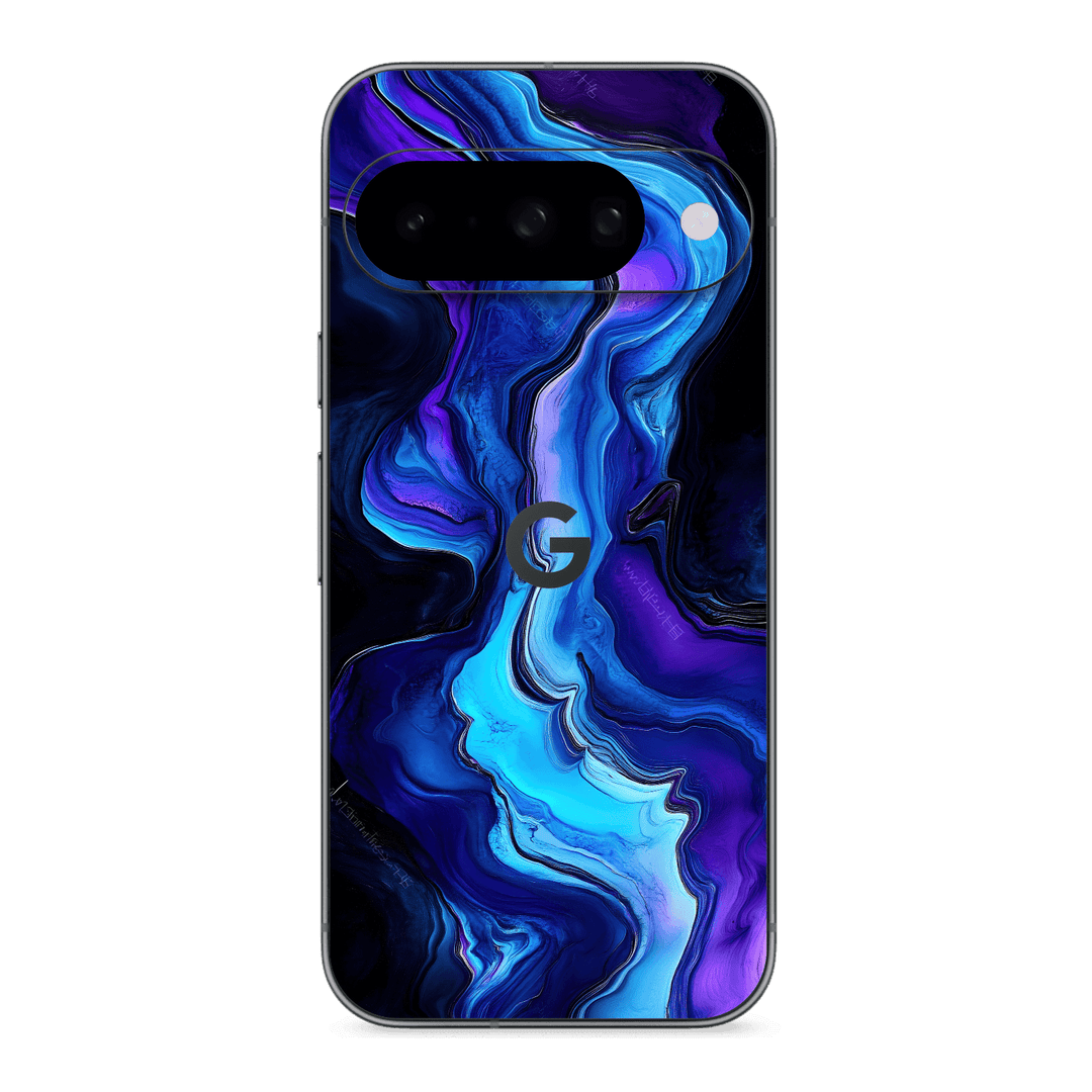 Google Pixel 10 Custom Printed SIGNATURE “Agate Geode Blue Marble” Art Skin Wrap Sticker Decal Cover Protector by QSKINZ | QSKINZ.COM
