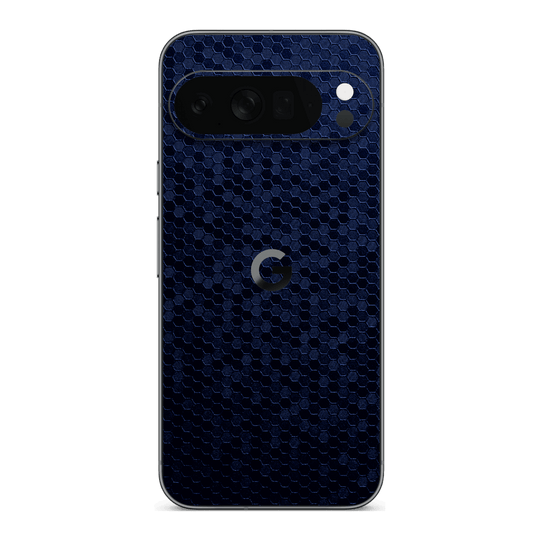 Google Pixel 10 PRO Luxuria Navy Blue Honeycomb 3D Textured Skin Wrap Sticker Decal Cover Protector by QSKINZ | qskinz.com