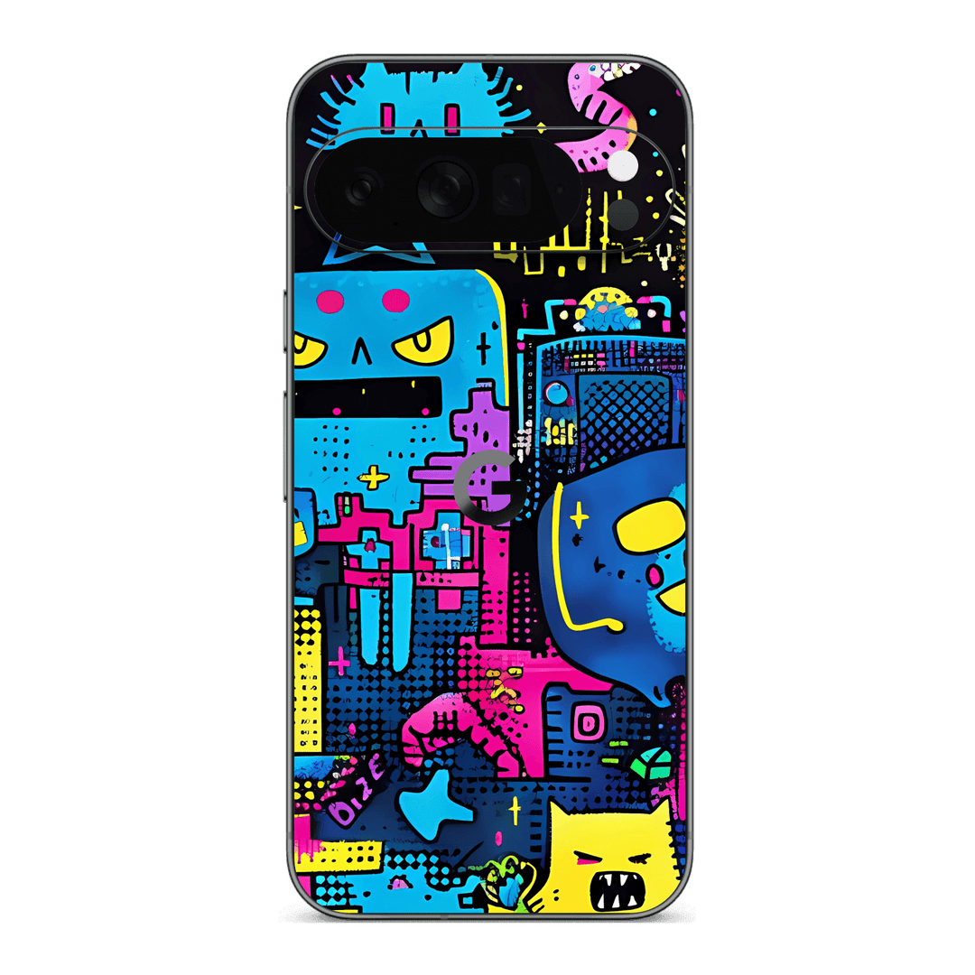Google Pixel 10 PRO Print Printed Custom SIGNATURE Arcade Rave Gaming Gamer Pixel Skin Wrap Sticker Decal Cover Protector by QSKINZ | QSKINZ.COM