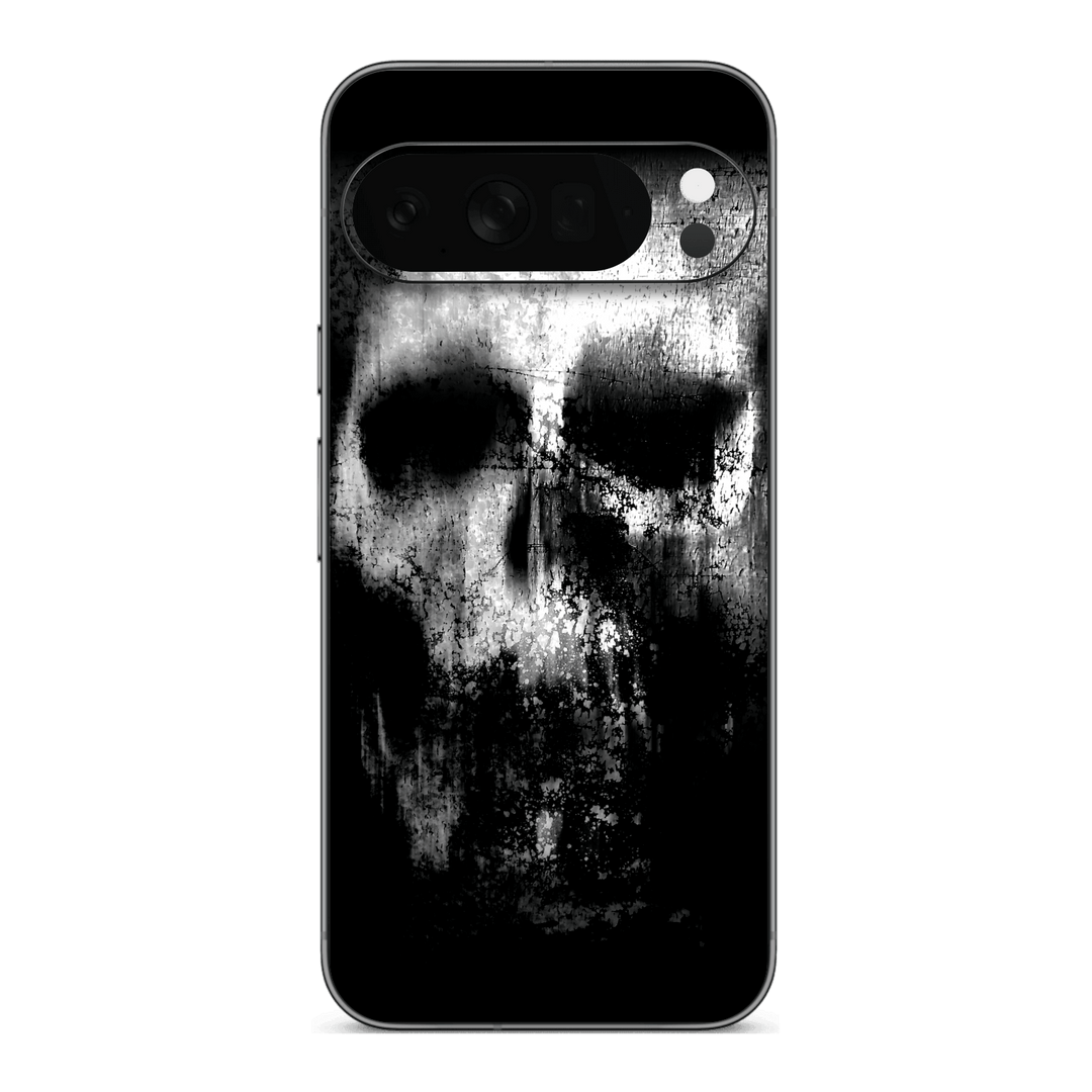 Google Pixel 10 PRO Print Printed Custom SIGNATURE Horror Black & White SKULL Skin, Wrap, Decal, Protector, Cover by QSKINZ | qskinz.com