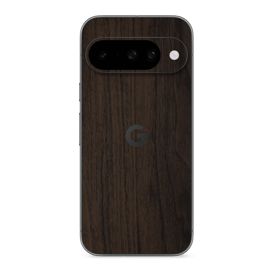 Google Pixel 10 Premium Wood Wooden Dark Walnut Matte Textured Skin Wrap Sticker Decal Cover Protector by QSKINZ | qskinz.com
