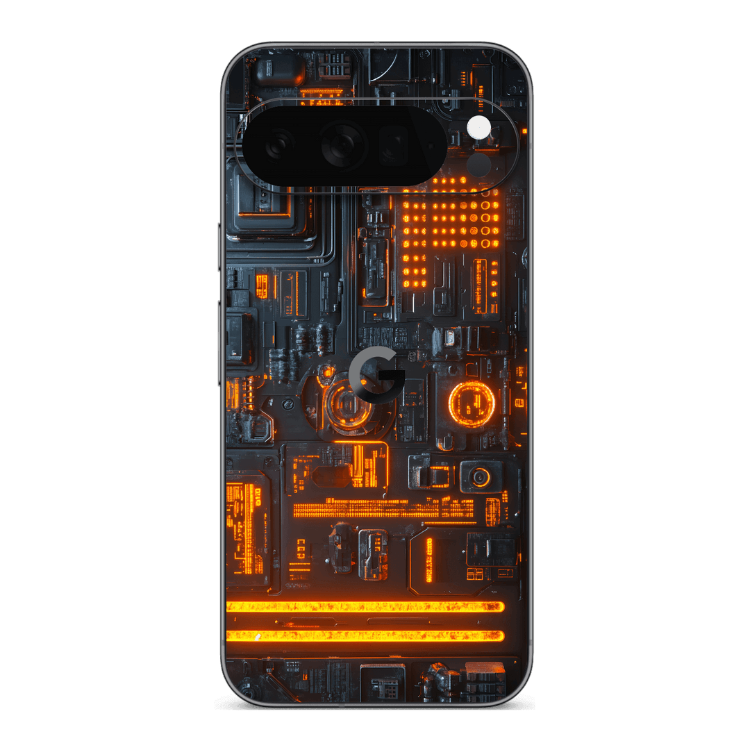 Google Pixel 10 Pro XL Custom Printed SIGNATURE “Nexora” Orange Fire Technology Skin Wrap Sticker Decal Cover Protector by QSKINZ | QSKINZ.COM