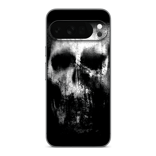 Google Pixel 10 Pro XL Print Printed Custom SIGNATURE Horror Black & White SKULL Skin, Wrap, Decal, Protector, Cover by QSKINZ | qskinz.com