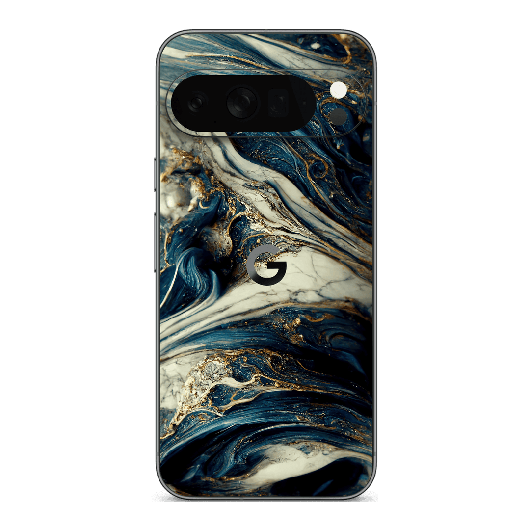 Google Pixel 10 Pro XL Printed Custom SIGNATURE Agate Geode Naia Ocean Blue Stone Skin Wrap Sticker Decal Cover Protector by QSKINZ | qskinz.com