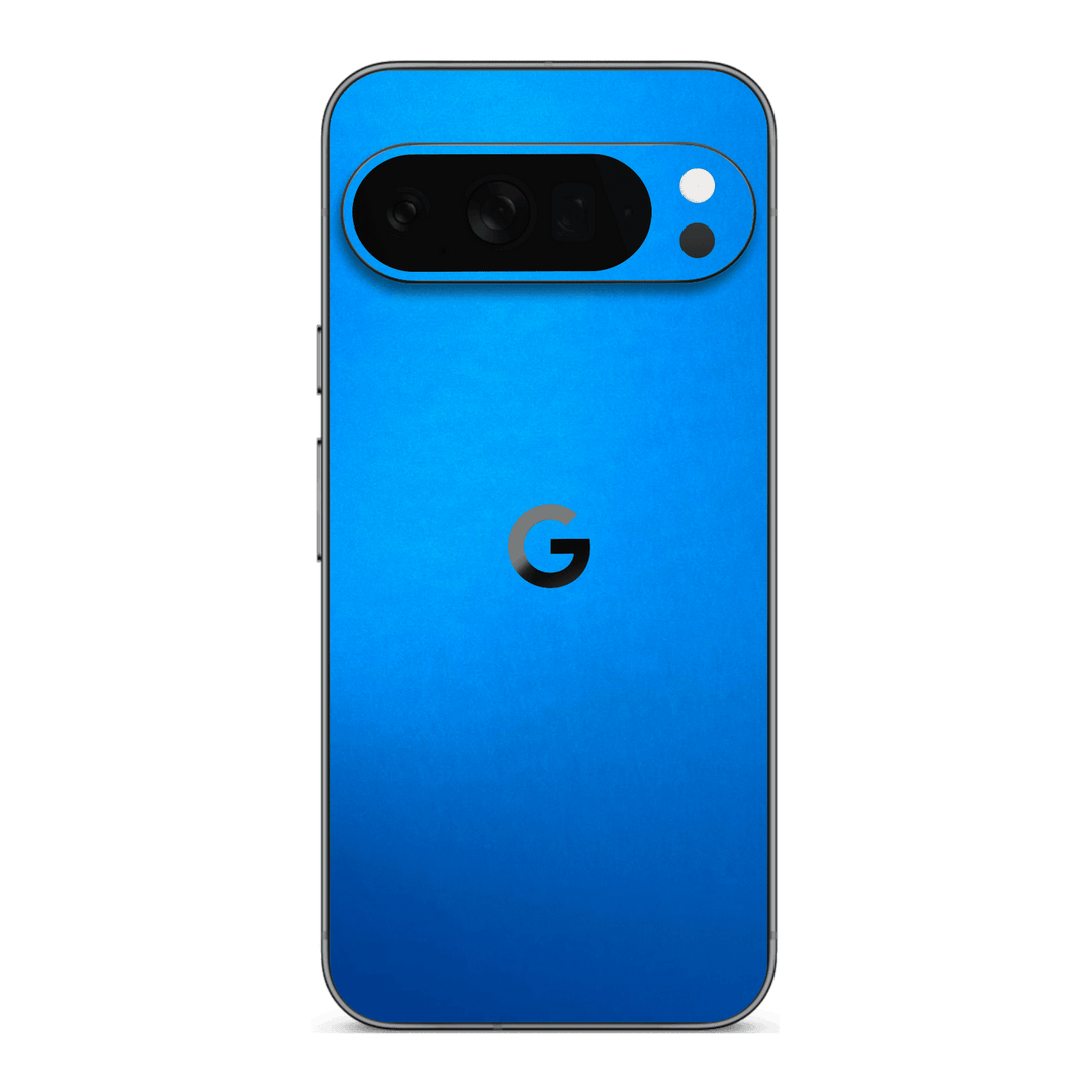 Google Pixel 10 Pro XL Satin Blue Metallic Matt Matte Skin Wrap Sticker Decal Cover Protector by QSKINZ | qskinz.com
