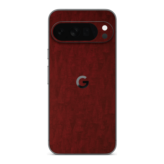 Google Pixel 10 Pro XL Scarlet Red Wood Wooden Satin Skin Wrap Sticker Decal Cover Protector by QSKINZ | qskinz.com