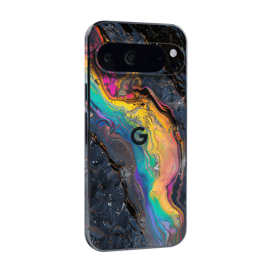 Google Pixel 9 PRO Print Printed Custom SIGNATURE Aurora Auroria Stone Marble Rainbow Skin Wrap Sticker Decal Cover Protector by QSKINZ | QSKINZ.COM