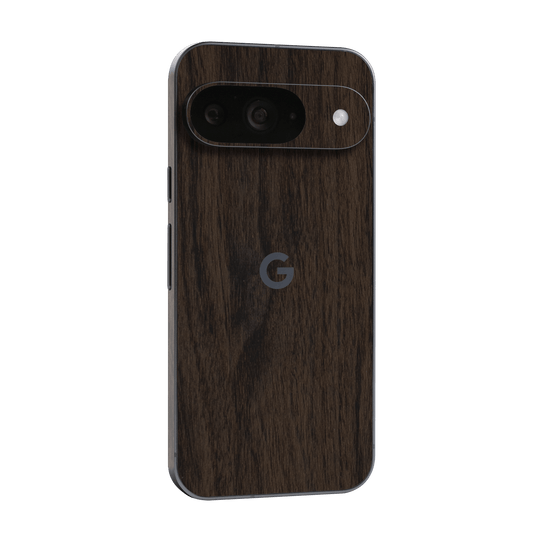 Google Pixel 9 Premium Wood Wooden Dark Walnut Matte Textured Skin Wrap Sticker Decal Cover Protector by QSKINZ | qskinz.com