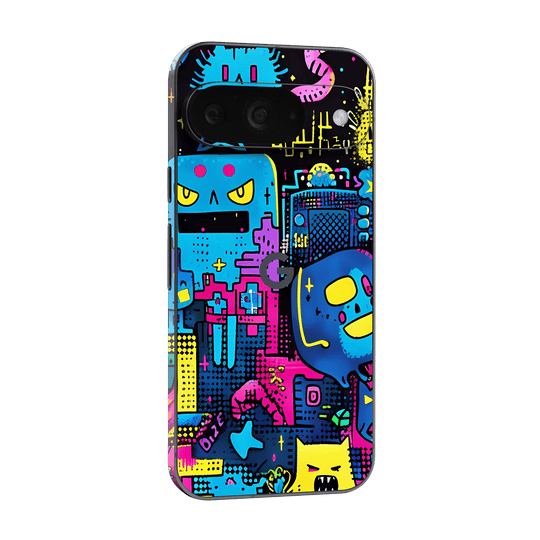 Google Pixel 9 Print Printed Custom SIGNATURE Arcade Rave Gaming Gamer Pixel Skin Wrap Sticker Decal Cover Protector by QSKINZ | QSKINZ.COM