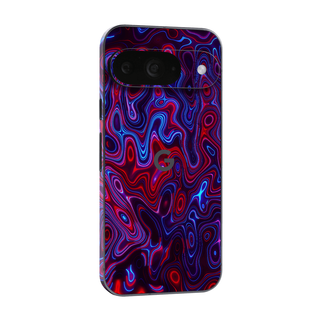 Google Pixel 9 Print Printed Custom SIGNATURE Flux Fusion Purple Neon Skin Wrap Sticker Decal Cover Protector by QSKINZ | QSKINZ.COM