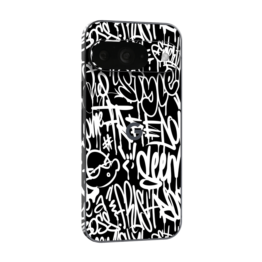 Google Pixel 9 Print Printed Custom SIGNATURE Monochrome Black and WhiteGraffiti Skin Wrap Sticker Decal Cover Protector by QSKINZ | qskinz.com