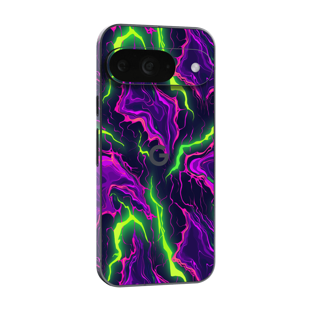 Google Pixel 9 Print Printed Custom SIGNATURE Twisterra Twist Neon Purple Yellow Green Anime Skin Wrap Sticker Decal Cover Protector by QSKINZ | QSKINZ.COM