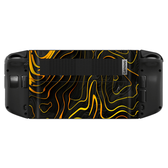 Lenovo Legion Go Print Printed Custom SIGNATURE Wave Waves Waver Yellow and Black Skin Wrap Sticker Decal Cover Protector by QSKINZ | QSKINZ.COM