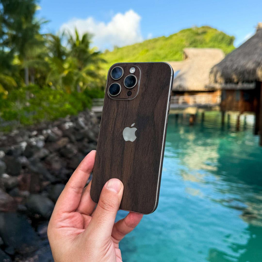 Dark Walnut Skins, Wraps and Covers for iPhone by Qskinz