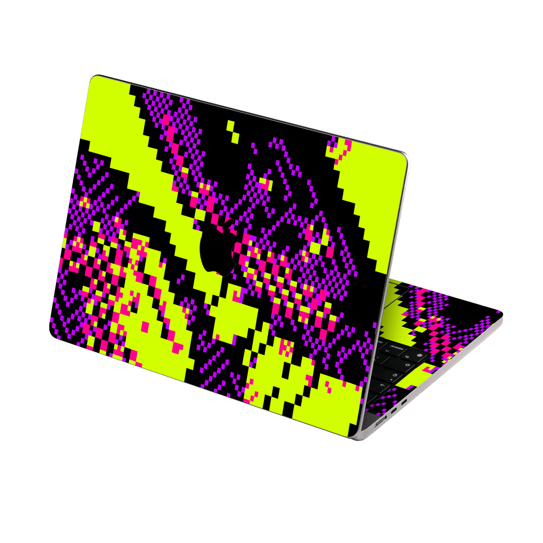 MacBook AIR 13.6" (2022/2024) Custom Printed SIGNATURE “Neonix” Purple Green Pixelated Skin Wrap Sticker Decal Cover Protector by QSKINZ | QSKINZ.COM