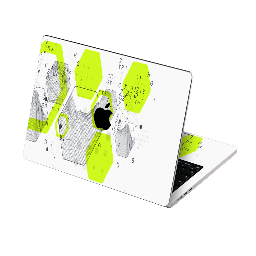 MacBook AIR 13.6" (2022/2024) Printed Custom SIGNATURE “Neural Realm” AI Science Green & White Skin Wrap Sticker Decal Cover Protector by QSKINZ | QSKINZ.COM