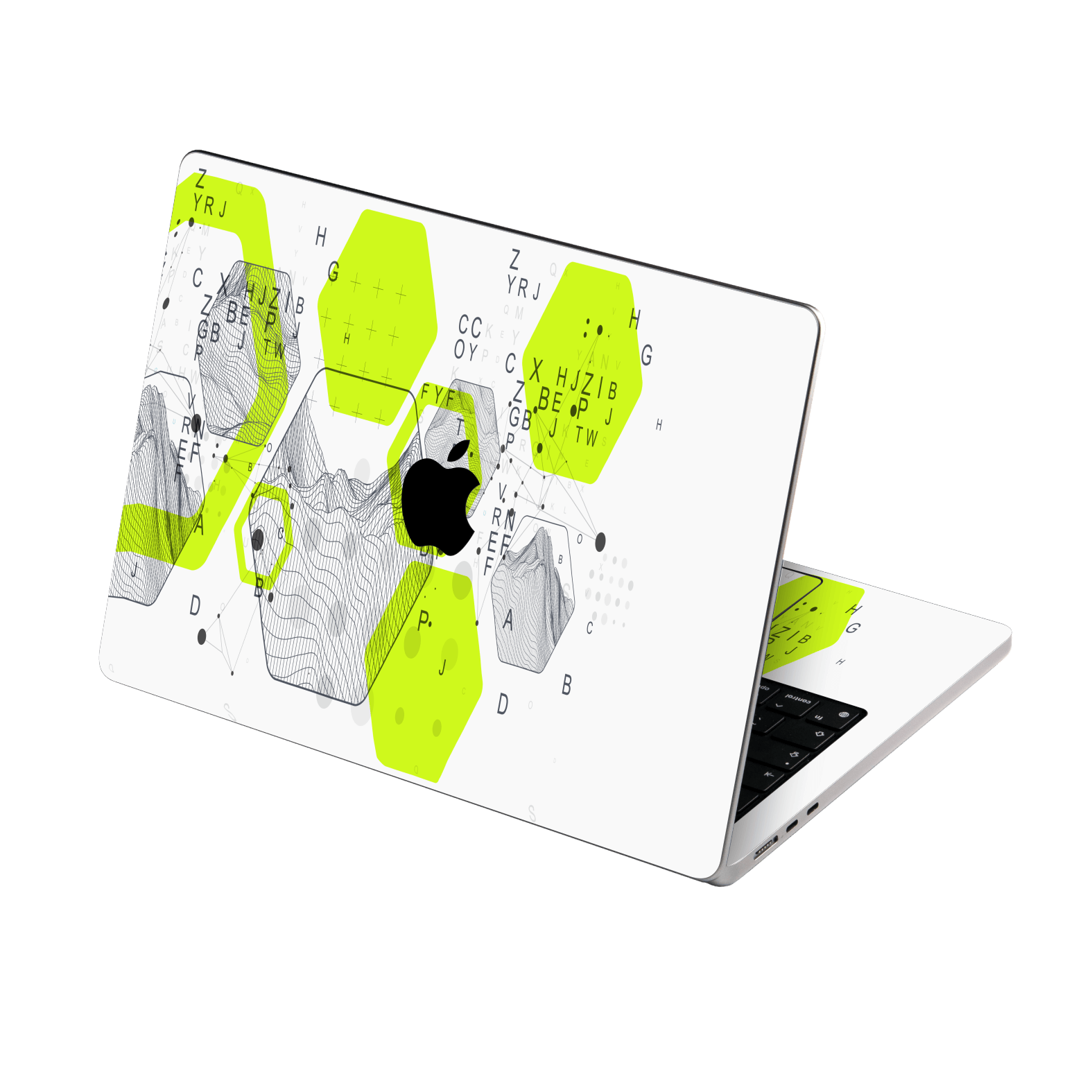 MacBook AIR 13.6" (2022/2024) Printed Custom SIGNATURE “Neural Realm” AI Science Green & White Skin Wrap Sticker Decal Cover Protector by QSKINZ | QSKINZ.COM