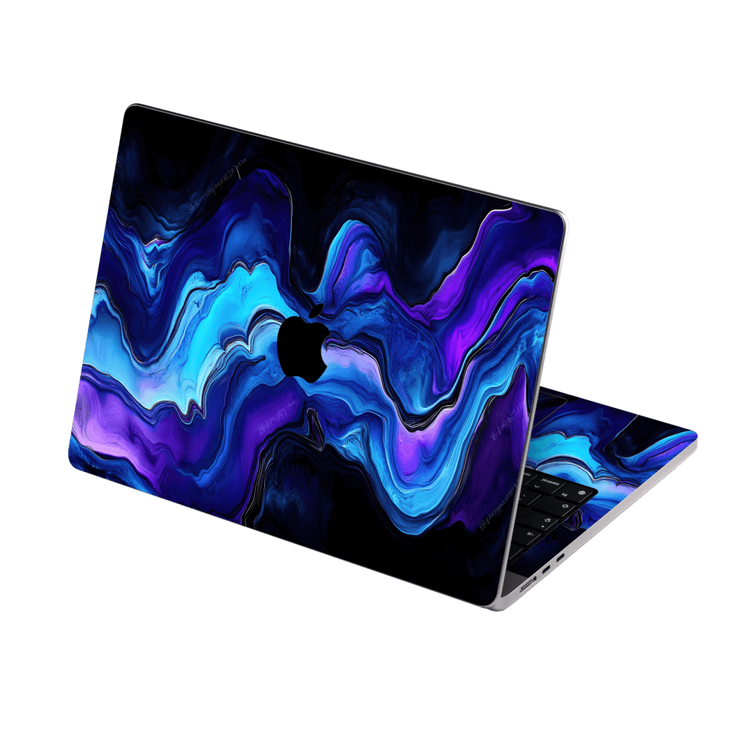 MacBook AIR 13.6" (2025, M4) Custom Printed SIGNATURE “Agate Geode Blue Marble” Art Skin Wrap Sticker Decal Cover Protector by QSKINZ | QSKINZ.COM
