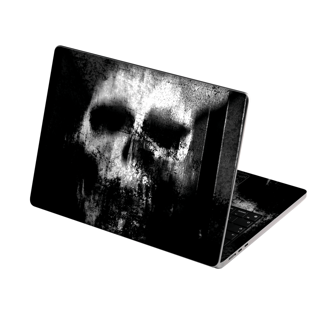 MacBook AIR 13.6" (2025, M4) Print Printed Custom SIGNATURE Horror Black & White SKULL Skin, Wrap, Decal, Protector, Cover by QSKINZ | qskinz.com