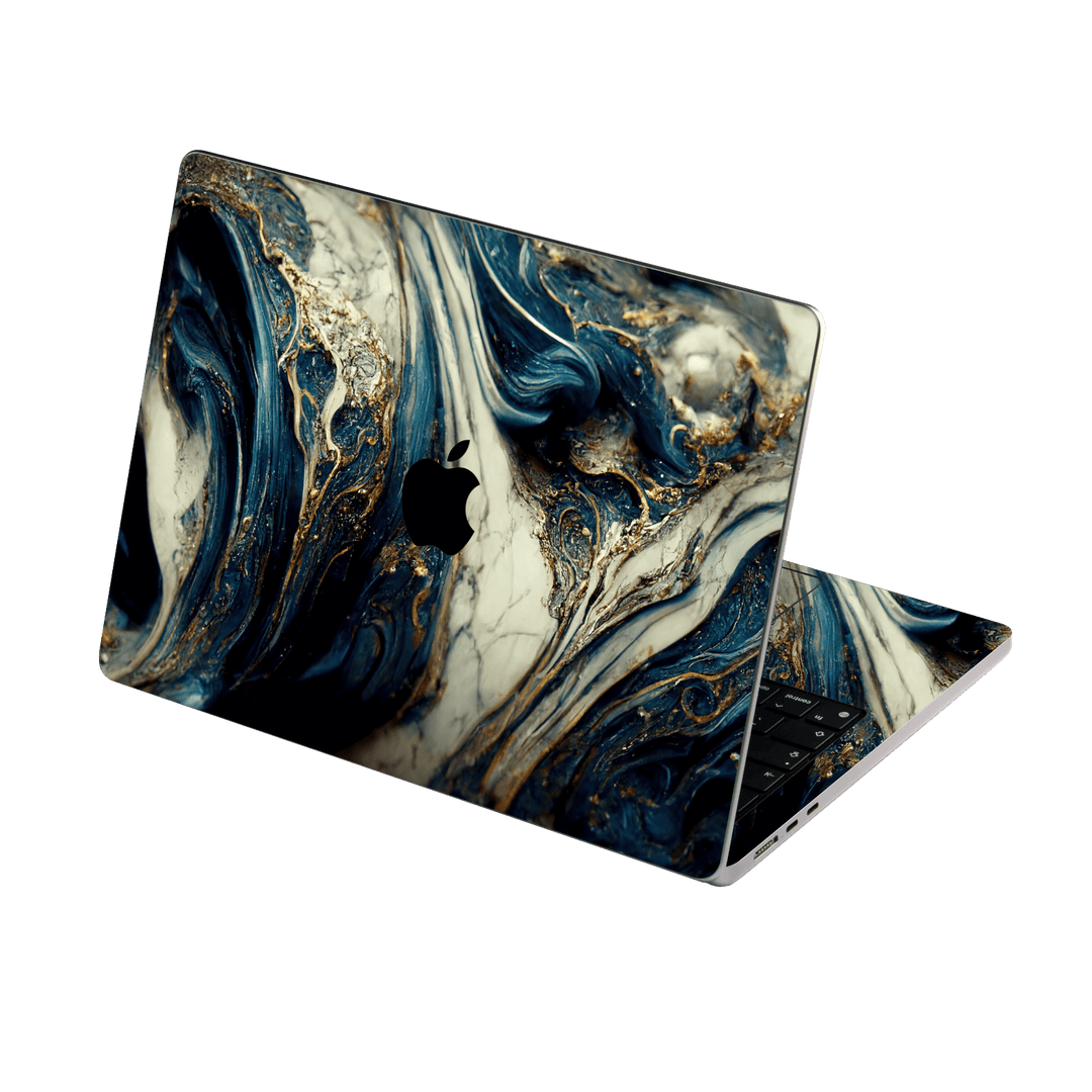 MacBook AIR 13.6" (2025, M4) Printed Custom SIGNATURE Agate Geode Naia Ocean Blue Stone Skin Wrap Sticker Decal Cover Protector by QSKINZ | qskinz.com