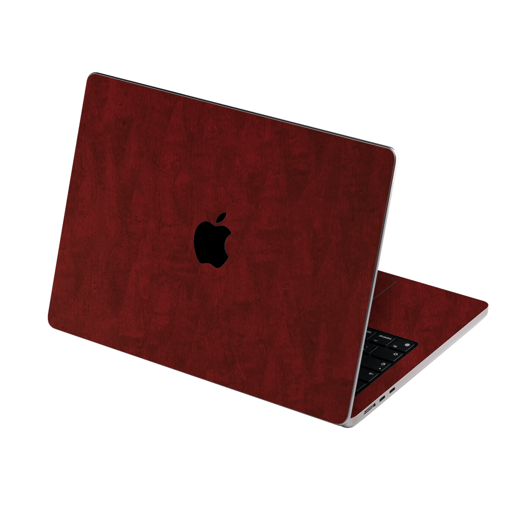 MacBook AIR 15" (2023/2024) Scarlet Red Wood Wooden Satin Skin Wrap Sticker Decal Cover Protector by QSKINZ | qskinz.com