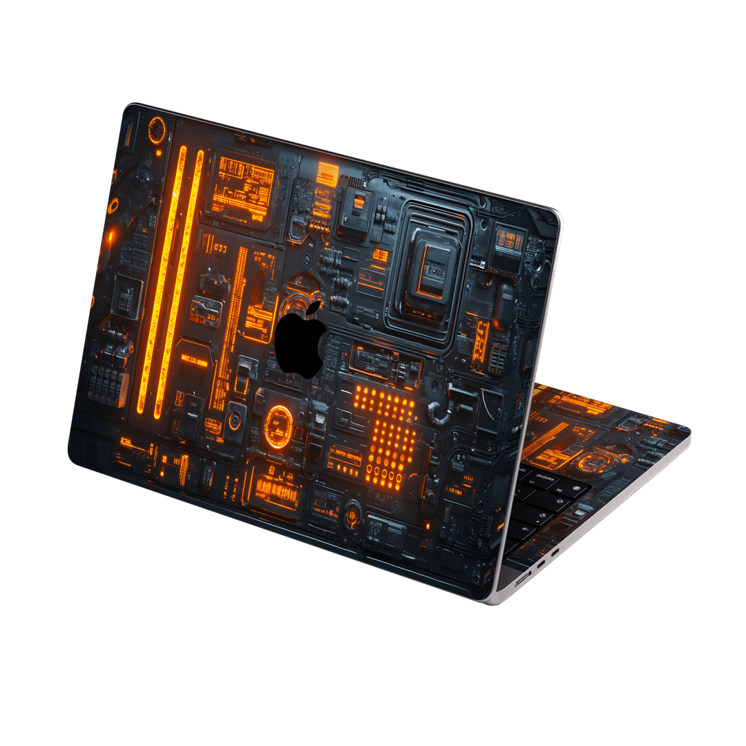 MacBook Air 15" (2025, M4) Custom Printed SIGNATURE “Nexora” Orange Fire Technology Skin Wrap Sticker Decal Cover Protector by QSKINZ | QSKINZ.COM