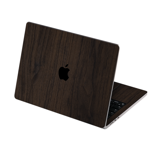 MacBook Air 15" (2025, M4) Premium Wood Wooden Dark Walnut Matte Textured Skin Wrap Sticker Decal Cover Protector by QSKINZ | qskinz.com