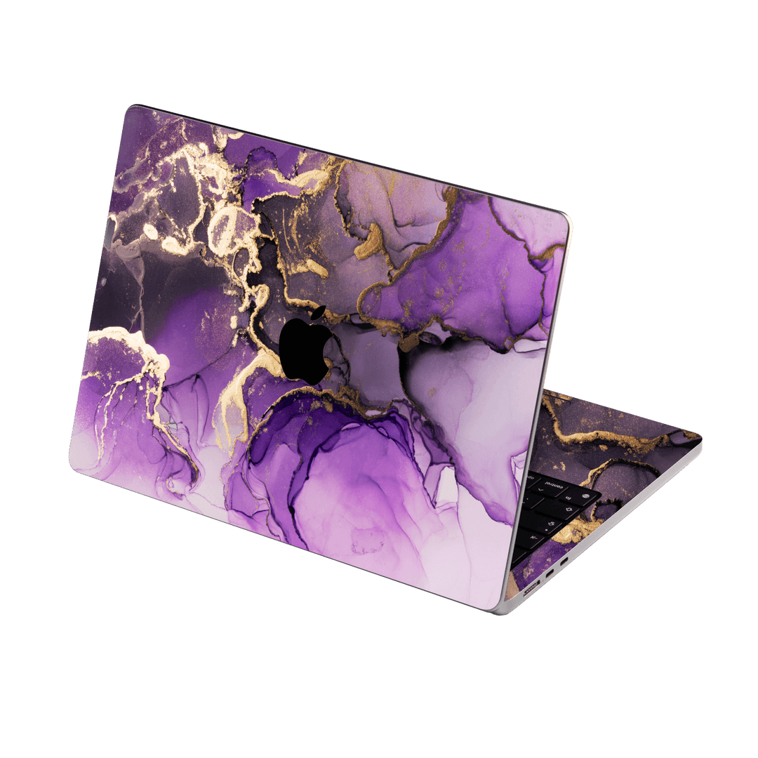 MacBook Air 15" (2025, M4) Print Printed Custom SIGNATURE AGATE GEODE Purple-Gold Skin Wrap Sticker Decal Cover Protector by QSKINZ | qskinz.com