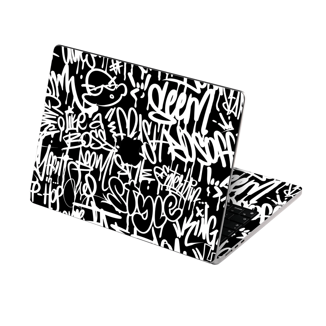 MacBook Air 15" (2025, M4) Print Printed Custom SIGNATURE Monochrome Black and WhiteGraffiti Skin Wrap Sticker Decal Cover Protector by QSKINZ | qskinz.com