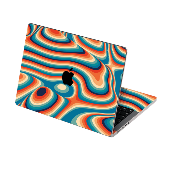 MacBook PRO 14" (2021/2023) Print Printed Custom SIGNATURE Swirltro Swirl Retro 70s 80s Warm Colours Skin Wrap Sticker Decal Cover Protector by QSKINZ | QSKINZ.COM