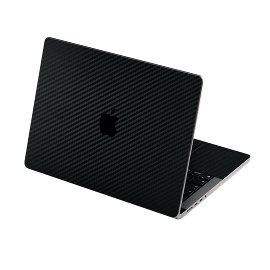 MacBook PRO 14” (2024, M4) Black 3D Textured Carbon Fibre Fiber Skin Wrap Sticker Decal Cover Protector by QSKINZ | qskinz.com