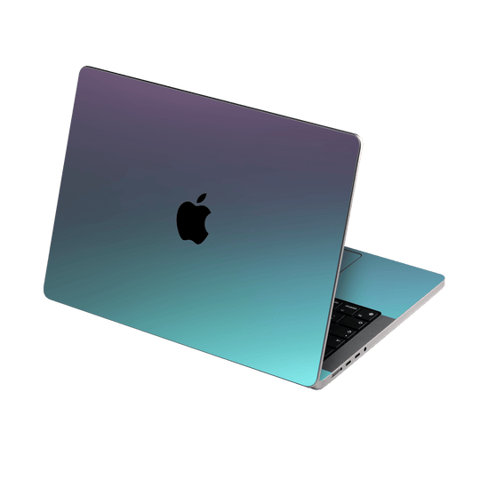 MacBook PRO 14” (2024, M4) Chameleon Turquoise-Lavender Lilac Colour-changing Metallic Skin Wrap Sticker Decal Cover Protector by QSKINZ | qskinz.com