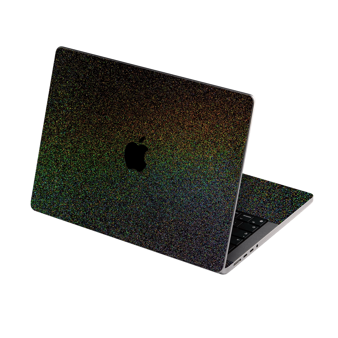 MacBook PRO 14” (2024, M4) GALAXY Galactic Black Milky Way Rainbow Sparkling Metallic Gloss Finish Skin Wrap Sticker Decal Cover Protector by QSKINZ | qskinz.com