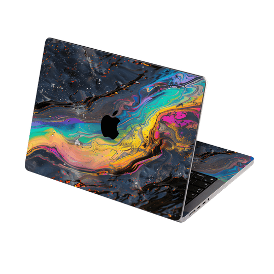 MacBook PRO 14” (2024, M4) Print Printed Custom SIGNATURE Aurora Auroria Stone Marble Rainbow Skin Wrap Sticker Decal Cover Protector by QSKINZ | QSKINZ.COM
