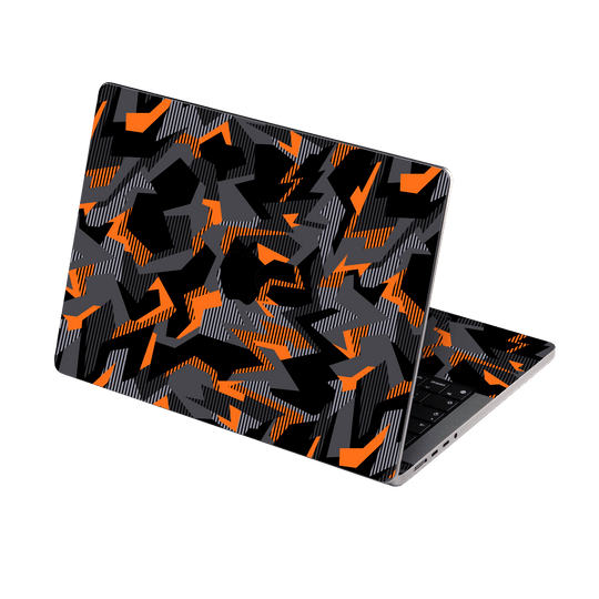 MacBook PRO 14” (2024, M4) Print Printed Custom SIGNATURE Sharp-Edged Orange Camo Camouflage Skin Wrap Sticker Decal Cover Protector by QSKINZ | qskinz.com