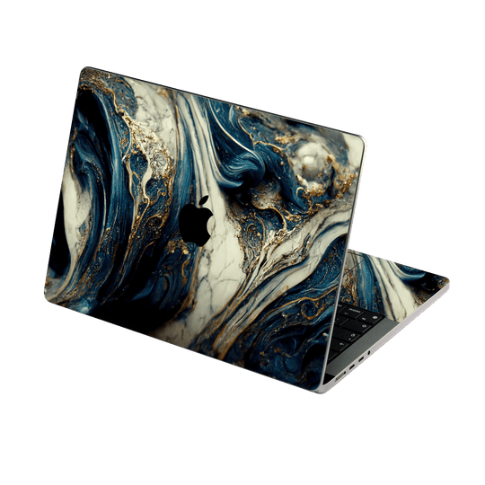 MacBook PRO 14” (2024, M4) Printed Custom SIGNATURE Agate Geode Naia Ocean Blue Stone Skin Wrap Sticker Decal Cover Protector by QSKINZ | qskinz.com