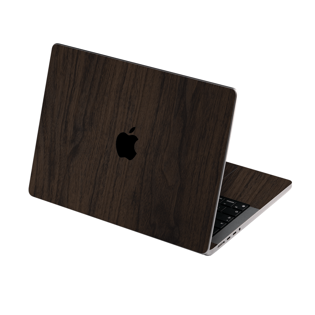 MacBook PRO 16" (2021/2023) Premium Wood Wooden Dark Walnut Matte Textured Skin Wrap Sticker Decal Cover Protector by QSKINZ | qskinz.com