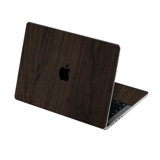 MacBook PRO 16" (2021/2023) Premium Wood Wooden Dark Walnut Matte Textured Skin Wrap Sticker Decal Cover Protector by QSKINZ | qskinz.com