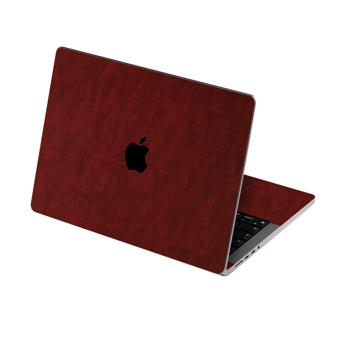 MacBook PRO 16" (2021/2023) Scarlet Red Wood Wooden Satin Skin Wrap Sticker Decal Cover Protector by QSKINZ | qskinz.com