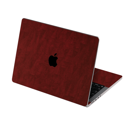 MacBook PRO 16" (2021/2023) Scarlet Red Wood Wooden Satin Skin Wrap Sticker Decal Cover Protector by QSKINZ | qskinz.com