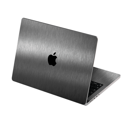 MacBook PRO 16” (2024, M4) Brushed Metal Titanium Metallic Skin Wrap Sticker Decal Cover Protector by QSKINZ | qskinz.com