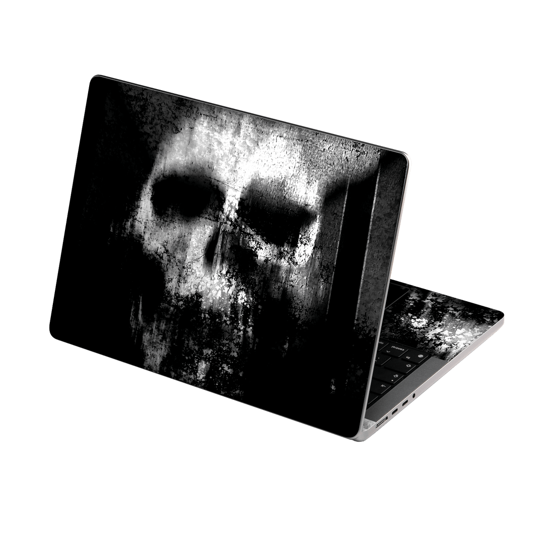 MacBook PRO 16” (2024, M4) Print Printed Custom SIGNATURE Horror Black & White SKULL Skin, Wrap, Decal, Protector, Cover by QSKINZ | qskinz.com