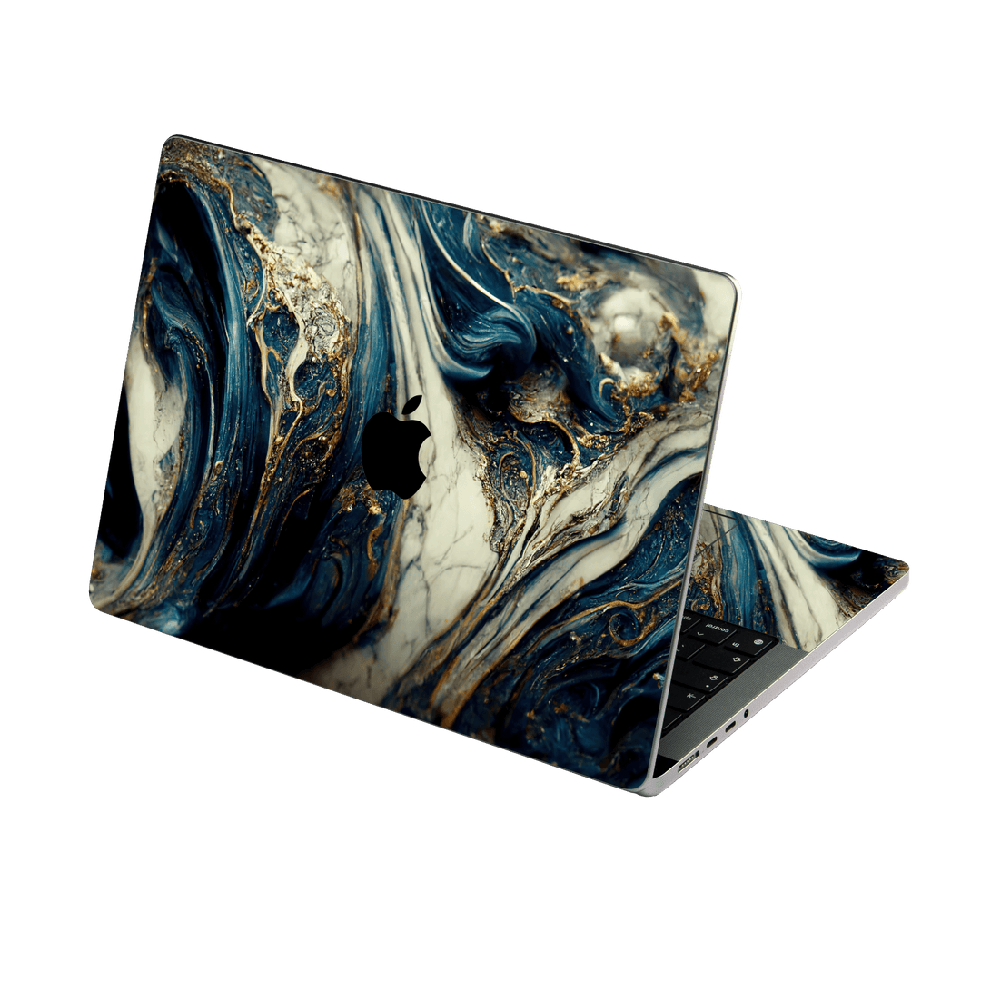 MacBook PRO 16” (2024, M4) Printed Custom SIGNATURE Agate Geode Naia Ocean Blue Stone Skin Wrap Sticker Decal Cover Protector by QSKINZ | qskinz.com