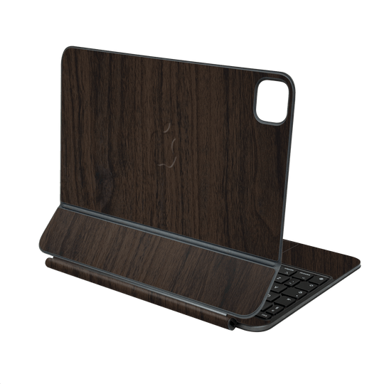 Magic Keyboard for iPad PRO 13” (M4, 2024) Premium Wood Wooden Dark Walnut Matte Textured Skin Wrap Sticker Decal Cover Protector by QSKINZ | qskinz.com